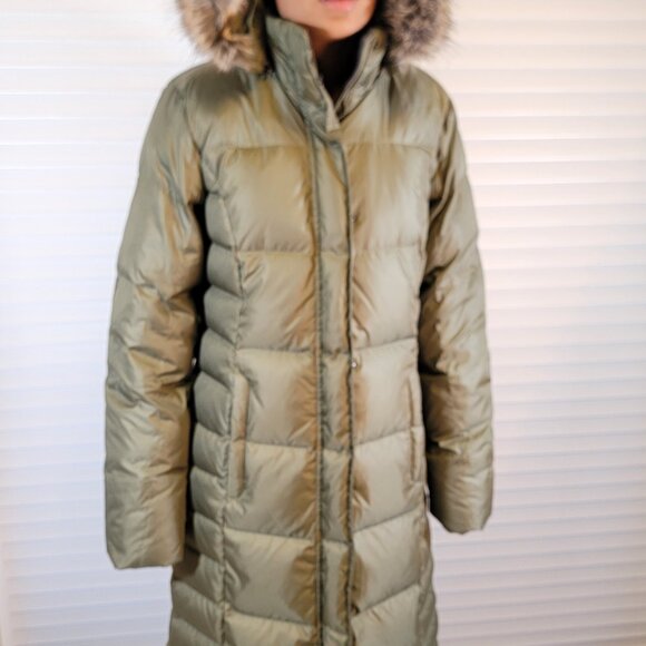 NEW EDDIE BAUER 650 FILL 80% GOOSE DOWN LODGE PARKA LONG COAT HOODED - Picture 7 of 8